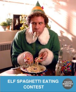 Elf Spaghetti Eating Contest