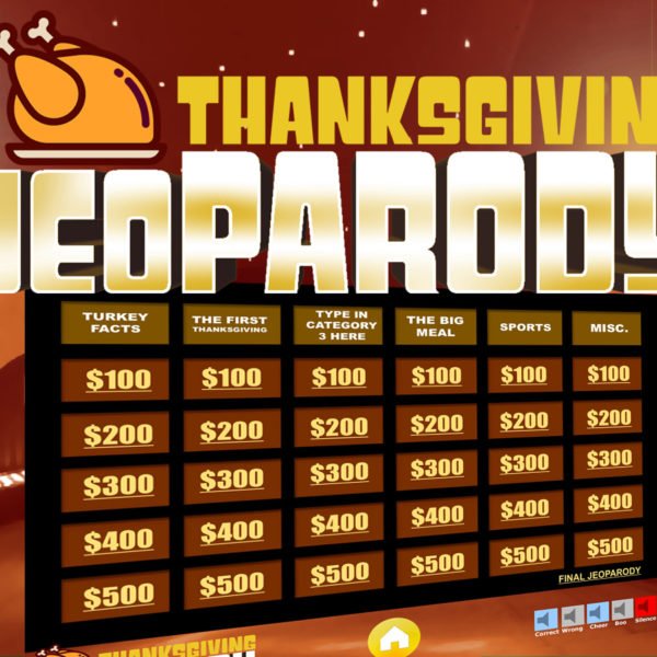 Thanksgiving Jeopardy Trivia Powerpoint Game