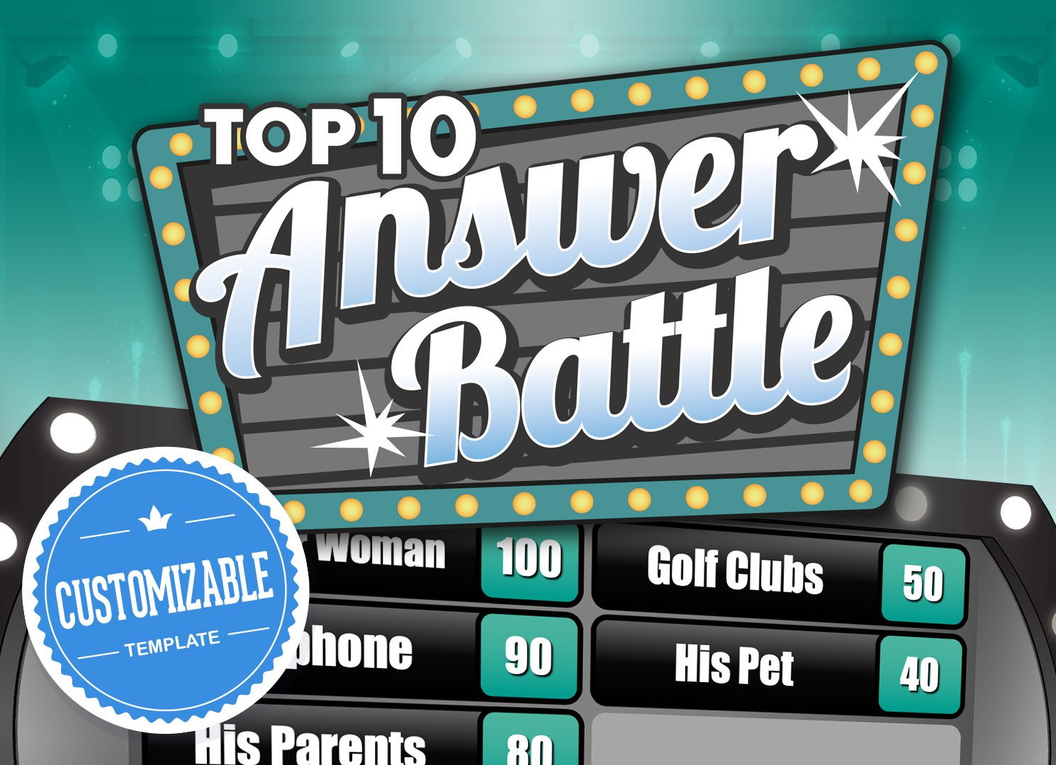 Answer Battle Powerpoint Template With Automatic Scoreboards Youth Downloads