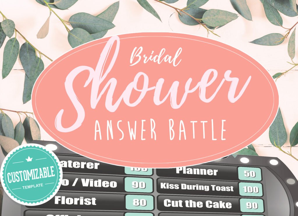 Bridal Shower Answer Battle Leaves Theme Powerpoint Main