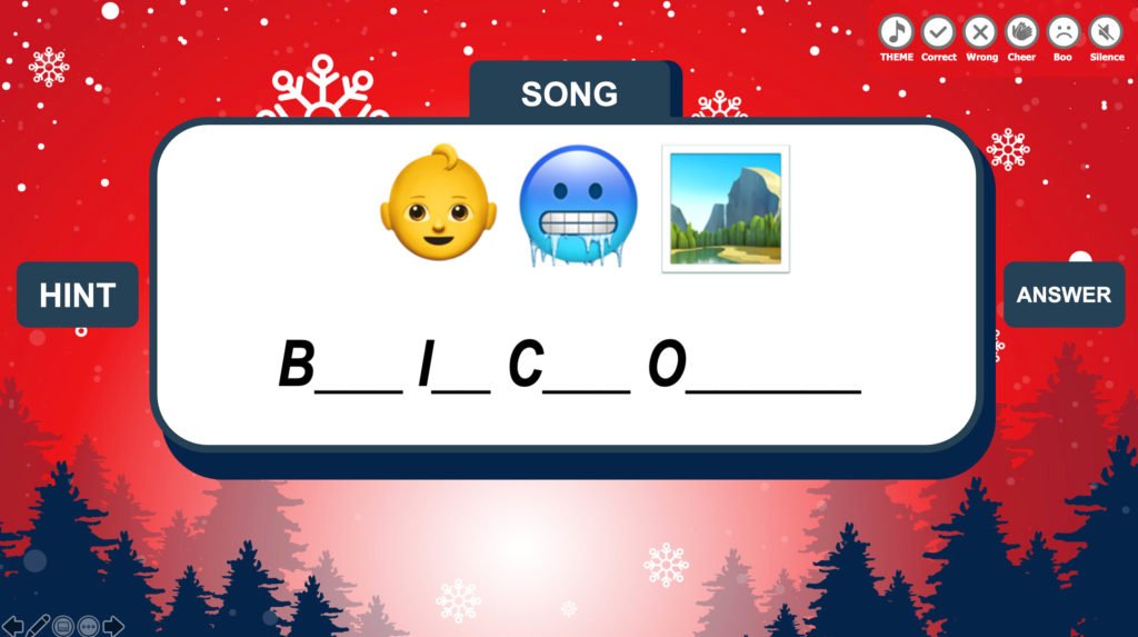 Christmas Family Feud Songs Emoji Power point 2